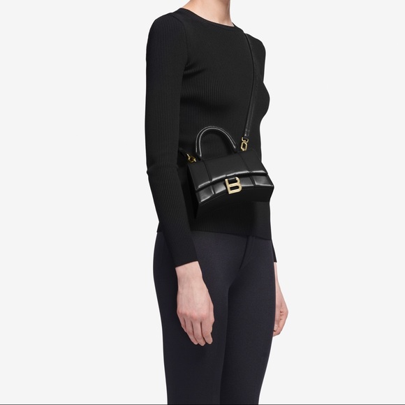 NWT Authentic Balenciaga Hourglass XS Top Handle Bag in Black - Picture 7 of 9